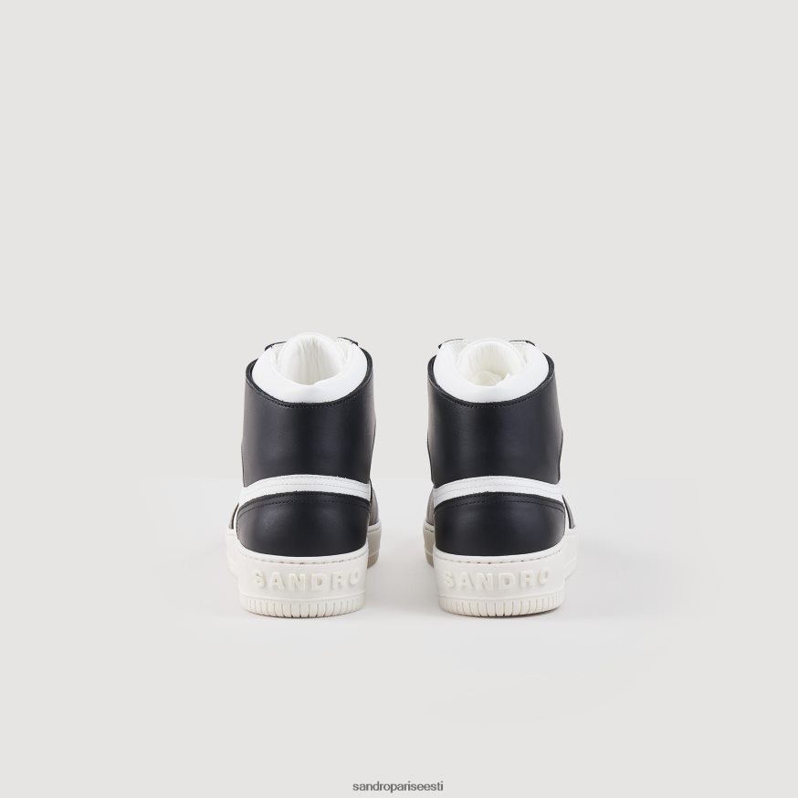 Sandro Paris jalatsid mehed nahast kõrged tossud BN4RF861 must valge