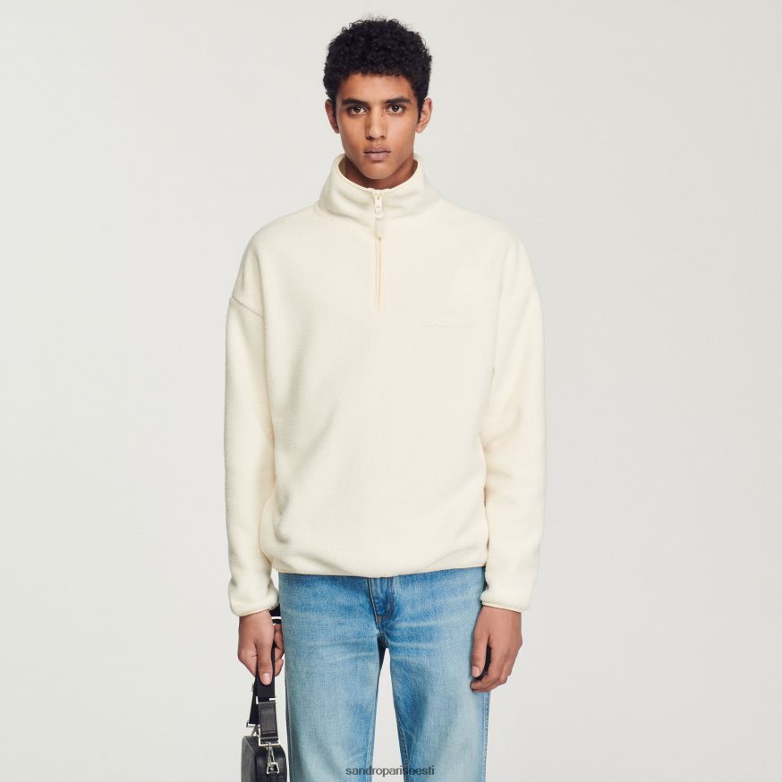 Sandro Paris kehakate mehed kõrge kaelusega fliis BN4RF623 ekru