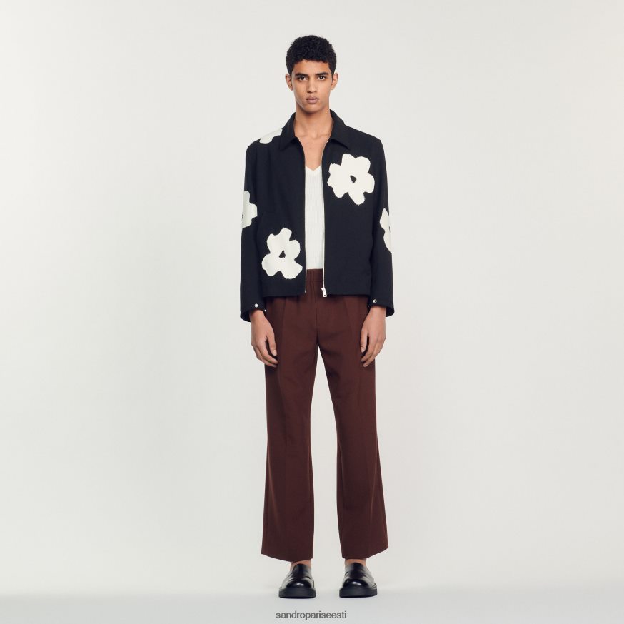 Sandro Paris kehakate mehed lillemotiividega jakk BN4RF683 must