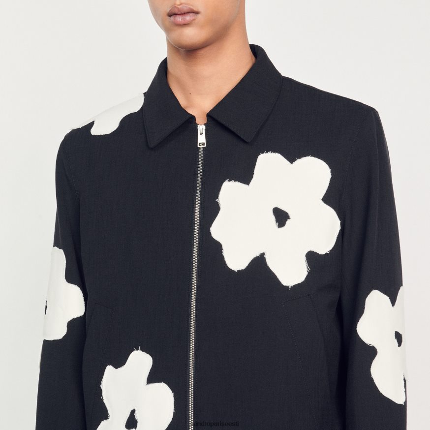 Sandro Paris kehakate mehed lillemotiividega jakk BN4RF683 must