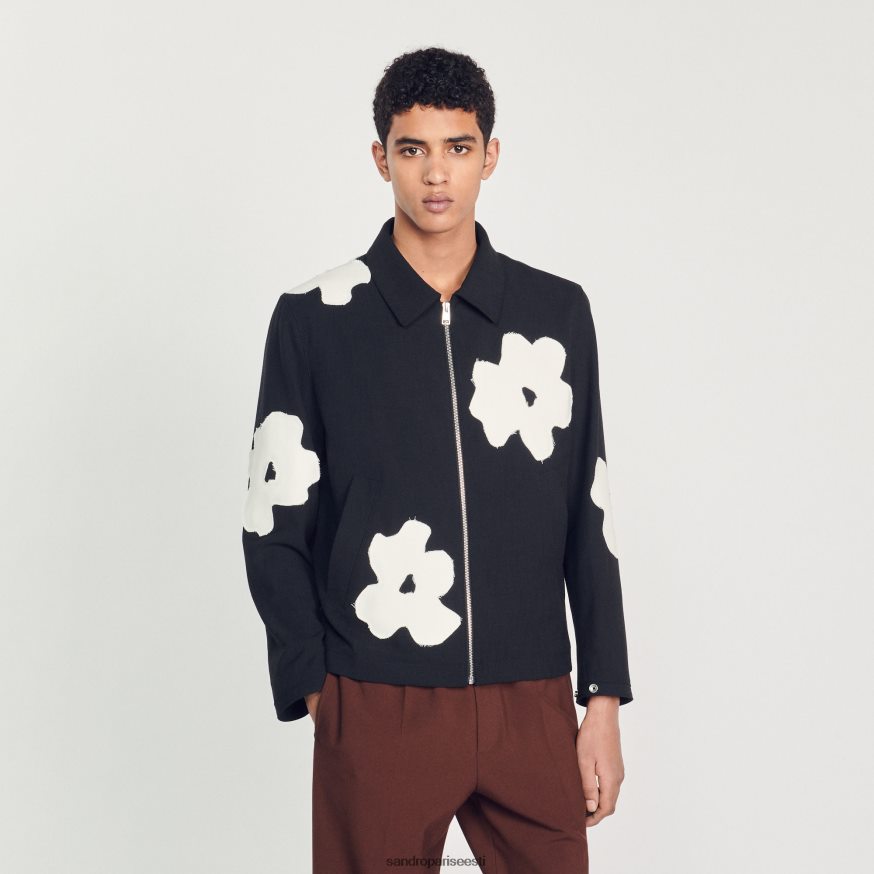 Sandro Paris kehakate mehed lillemotiividega jakk BN4RF683 must
