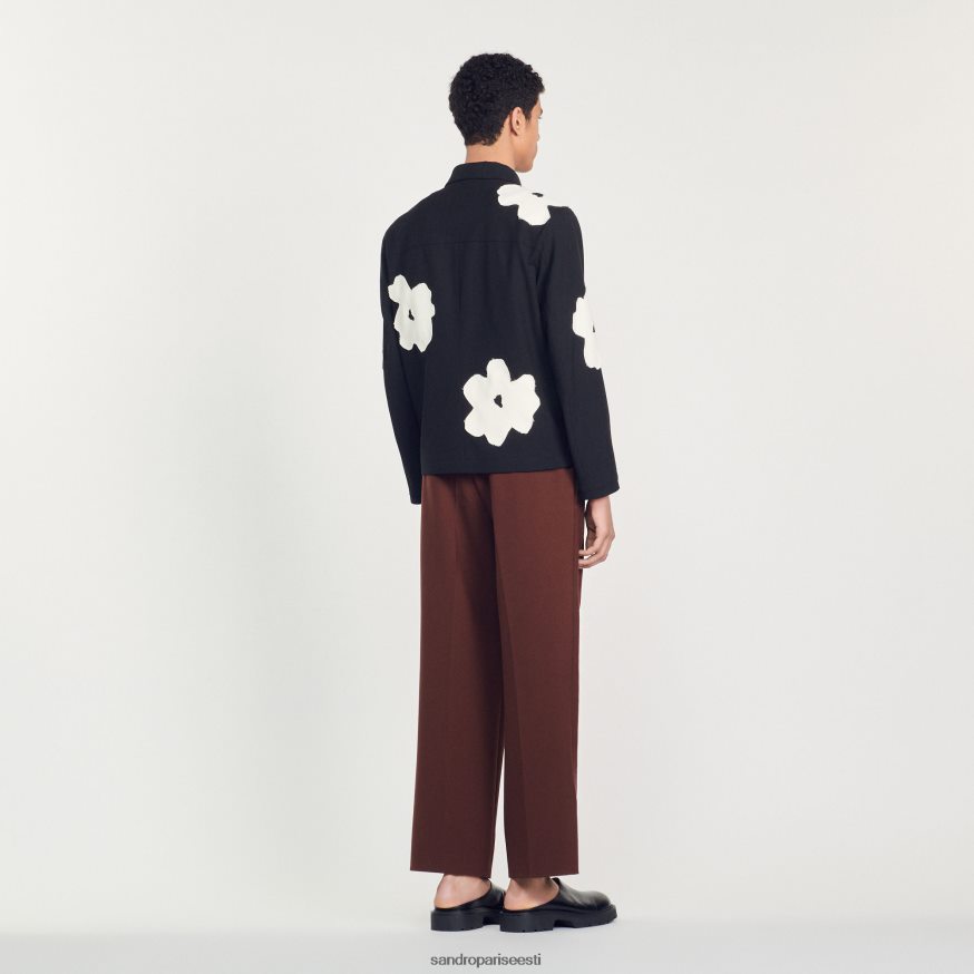 Sandro Paris kehakate mehed lillemotiividega jakk BN4RF683 must