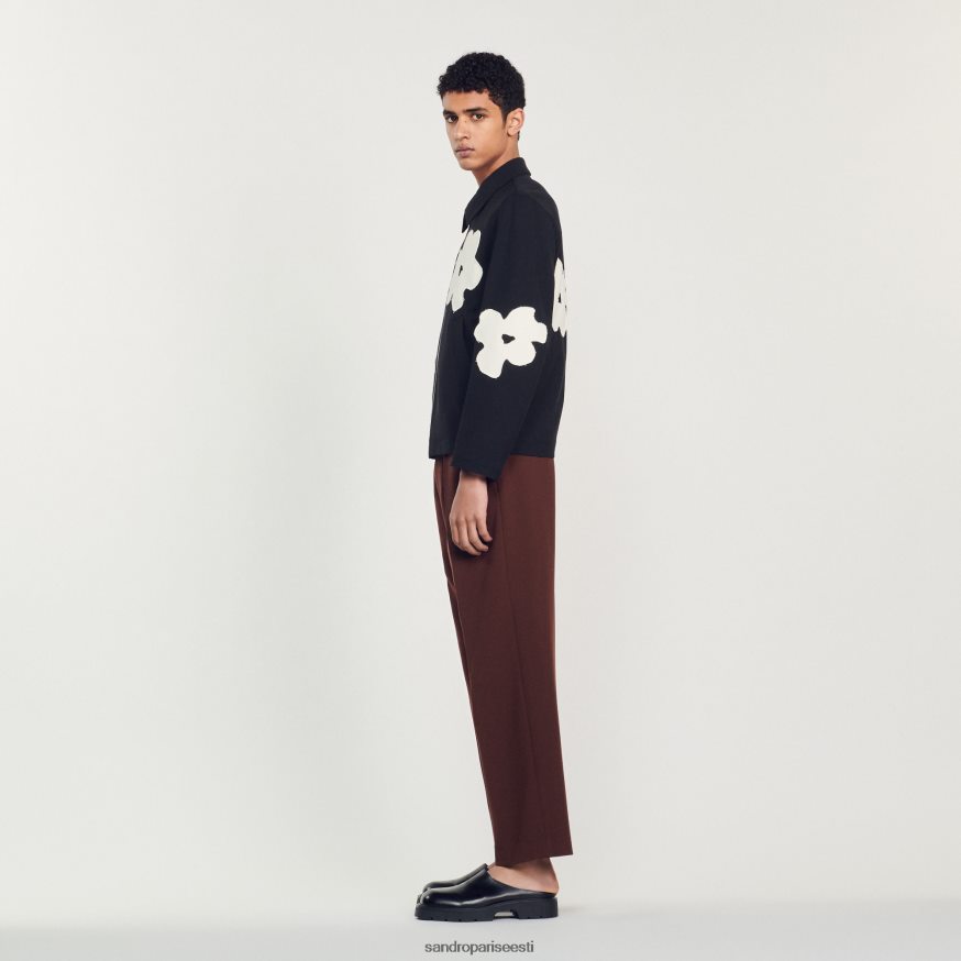 Sandro Paris kehakate mehed lillemotiividega jakk BN4RF683 must