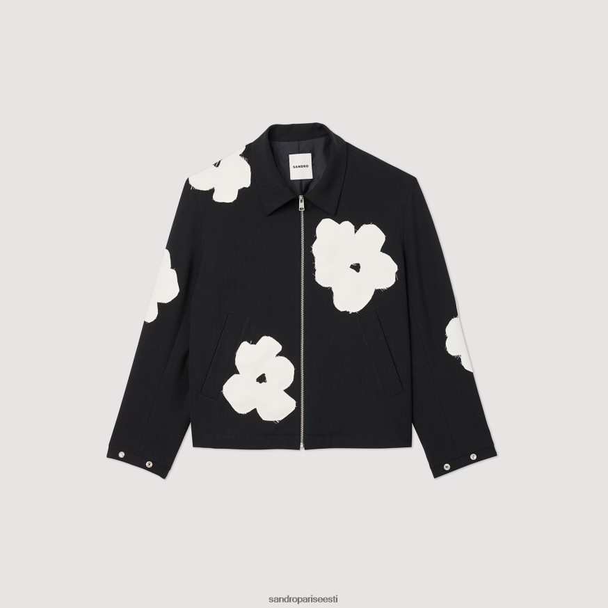 Sandro Paris kehakate mehed lillemotiividega jakk BN4RF683 must