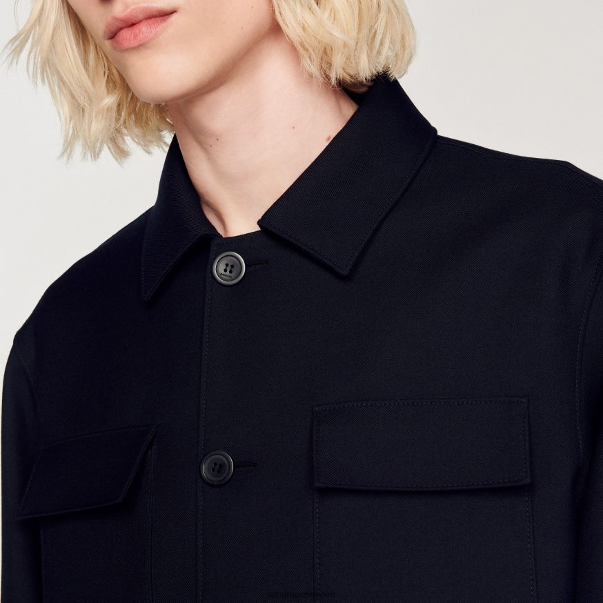 Sandro Paris kehakate mehed nööpidega ülesärk BN4RF816 mereväe sinine