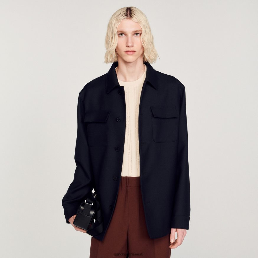 Sandro Paris kehakate mehed nööpidega ülesärk BN4RF816 mereväe sinine