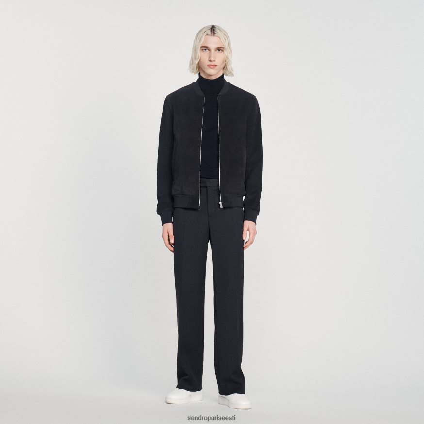 Sandro Paris kehakate mehed seemisnahast jakk BN4RF622 mereväe sinine