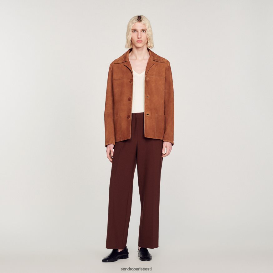 Sandro Paris kehakate mehed seemisnahast jakk BN4RF749 pruun