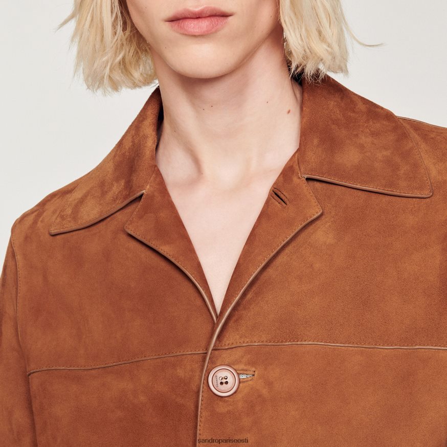 Sandro Paris kehakate mehed seemisnahast jakk BN4RF749 pruun