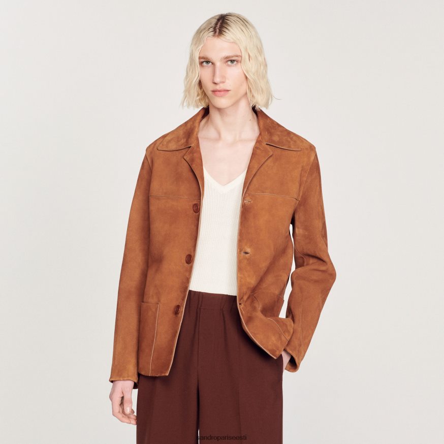 Sandro Paris kehakate mehed seemisnahast jakk BN4RF749 pruun