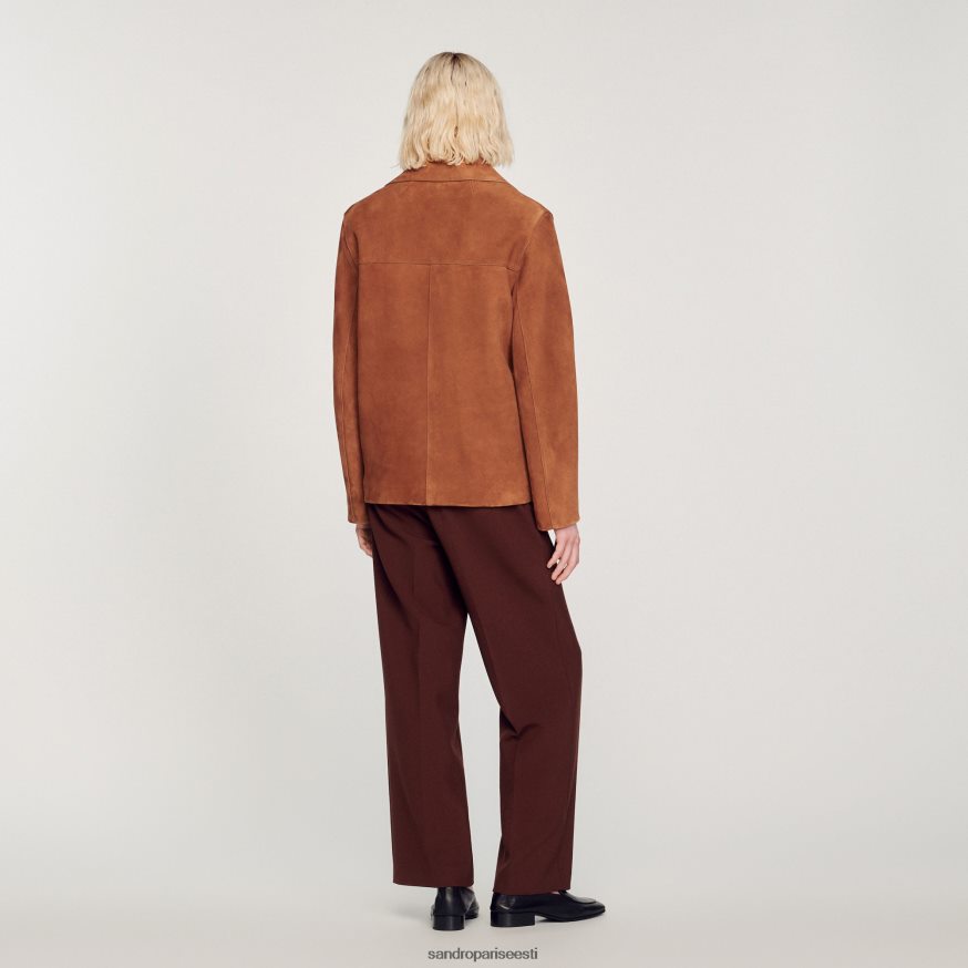 Sandro Paris kehakate mehed seemisnahast jakk BN4RF749 pruun