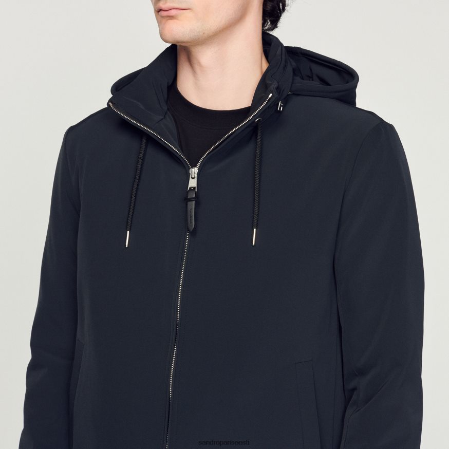 Sandro Paris kehakate mehed tehnilisest kangast jope BN4RF644 mereväe sinine