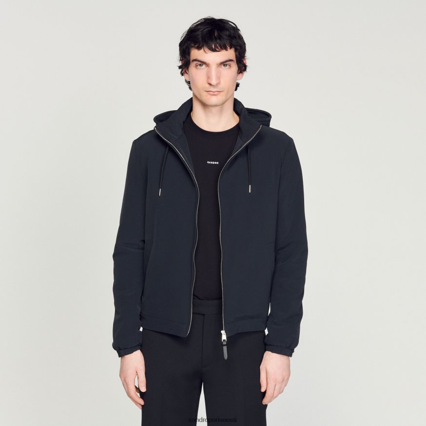 Sandro Paris kehakate mehed tehnilisest kangast jope BN4RF644 mereväe sinine