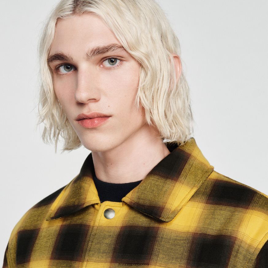 Sandro Paris kehakate mehed tepitud ruuduline jakk BN4RF828 kollane