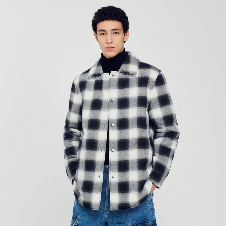 Sandro Paris kehakate mehed tepitud ruuduline jakk BN4RF829 must valge