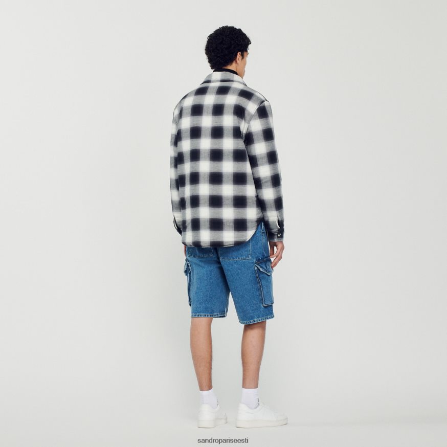 Sandro Paris kehakate mehed tepitud ruuduline jakk BN4RF829 must valge