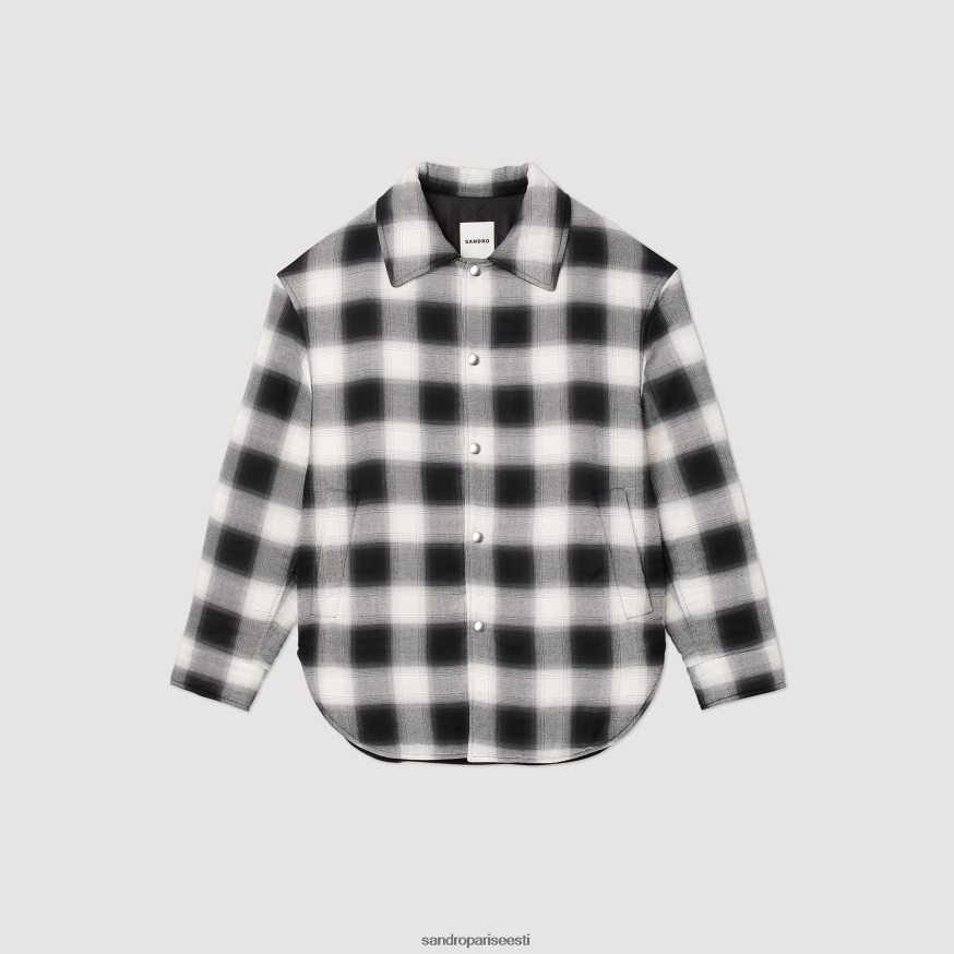 Sandro Paris kehakate mehed tepitud ruuduline jakk BN4RF829 must valge