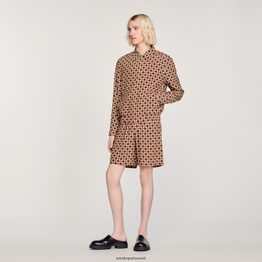 Sandro Paris kehakate mehed trükitud kandiline ristjakk BN4RF793 pruun