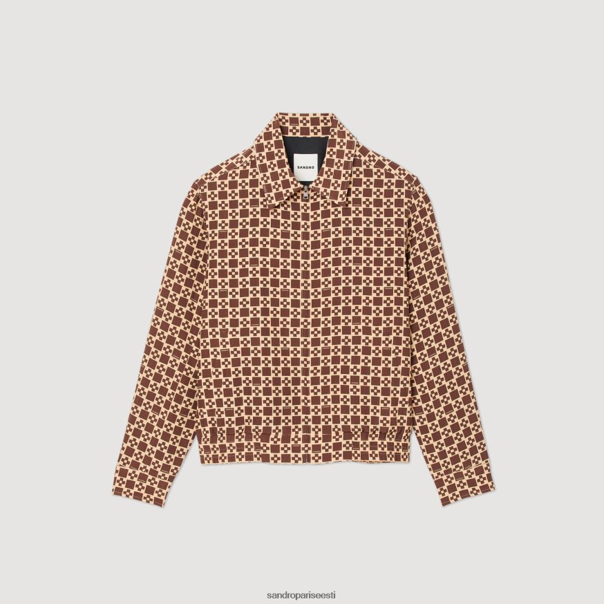 Sandro Paris kehakate mehed trükitud kandiline ristjakk BN4RF793 pruun