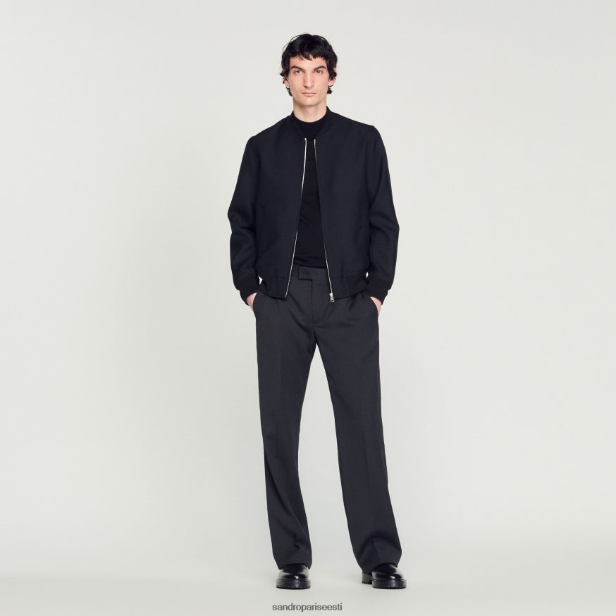 Sandro Paris kehakate mehed villane ülikooli jope BN4RF608 mereväe sinine