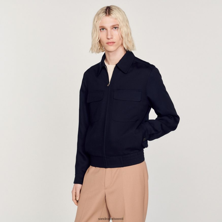 Sandro Paris kehakate mehed voolav jope BN4RF619 mereväe sinine