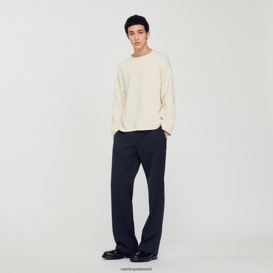 Sandro Paris kehakate mehed boucle kootud kampsun BN4RF764 ekru