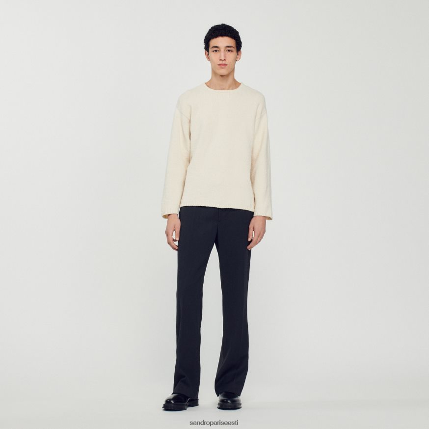 Sandro Paris kehakate mehed boucle kootud kampsun BN4RF764 ekru