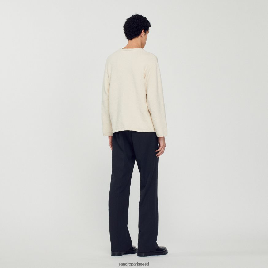 Sandro Paris kehakate mehed boucle kootud kampsun BN4RF764 ekru
