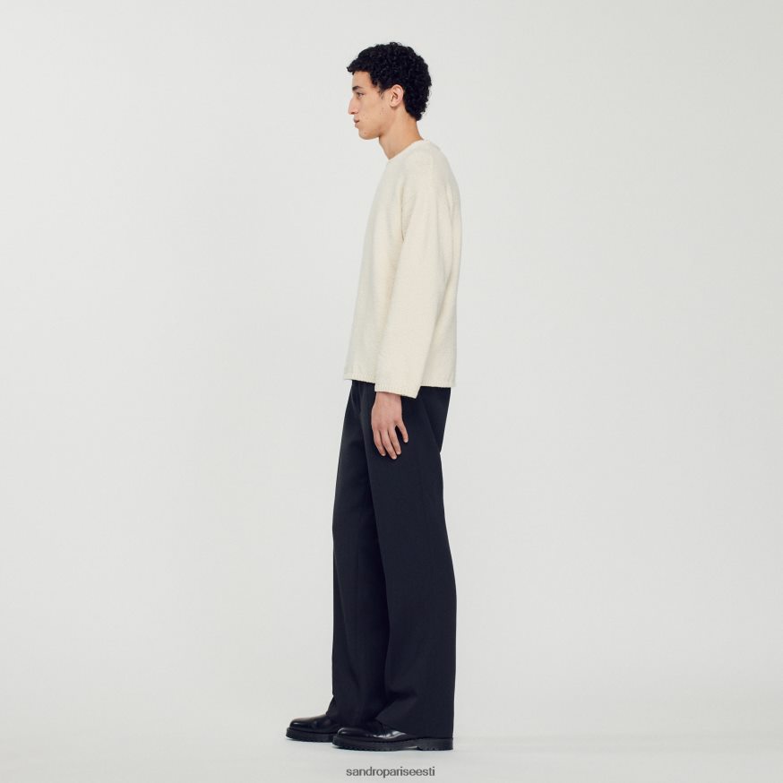 Sandro Paris kehakate mehed boucle kootud kampsun BN4RF764 ekru