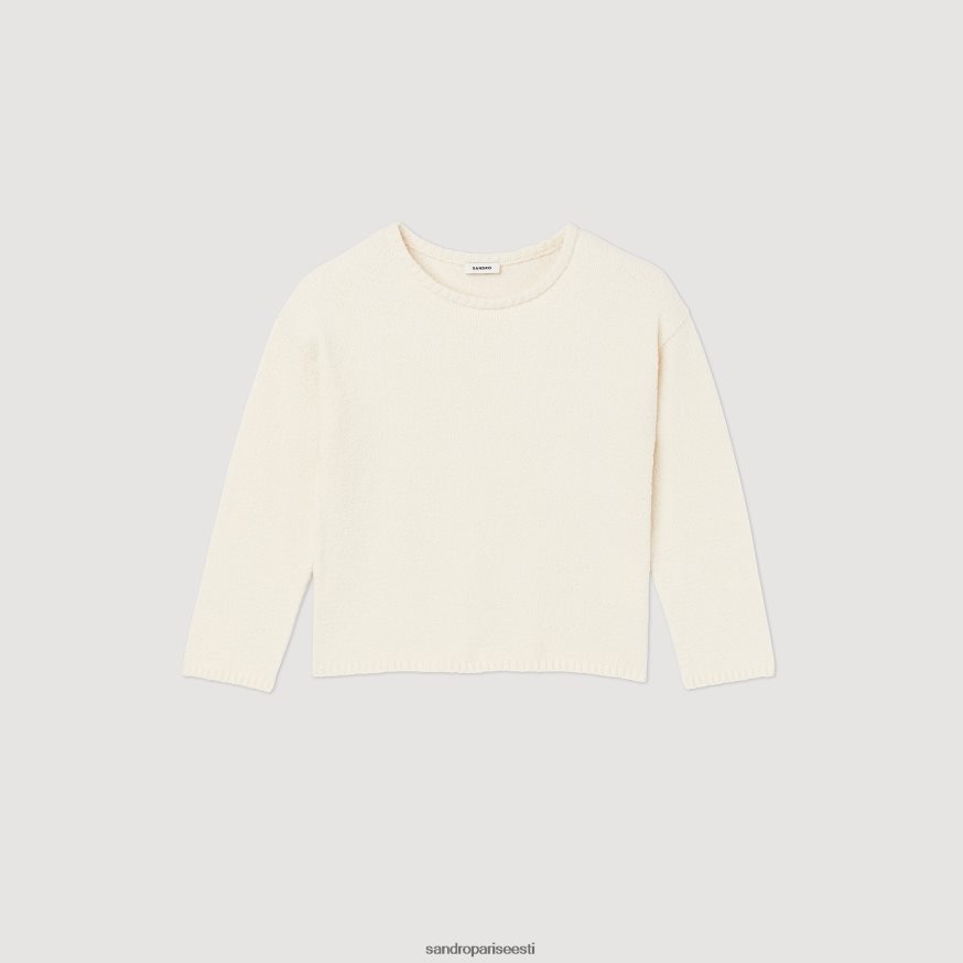 Sandro Paris kehakate mehed boucle kootud kampsun BN4RF764 ekru