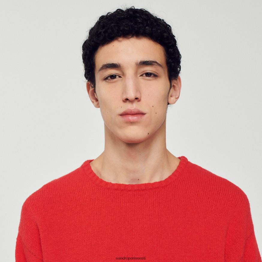 Sandro Paris kehakate mehed boucle kootud kampsun BN4RF813 punane