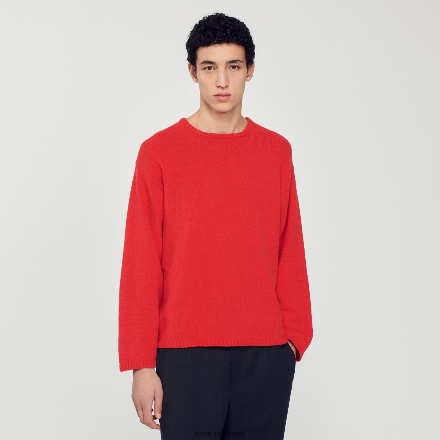 Sandro Paris kehakate mehed boucle kootud kampsun BN4RF813 punane