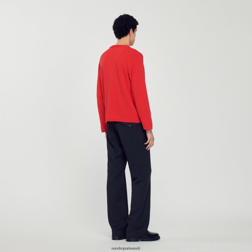 Sandro Paris kehakate mehed boucle kootud kampsun BN4RF813 punane