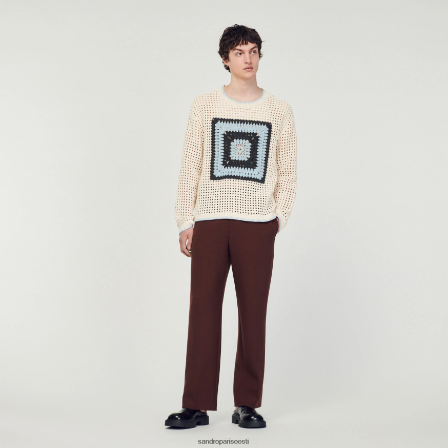 Sandro Paris kehakate mehed heegeldatud kootud kampsun BN4RF706 sinine