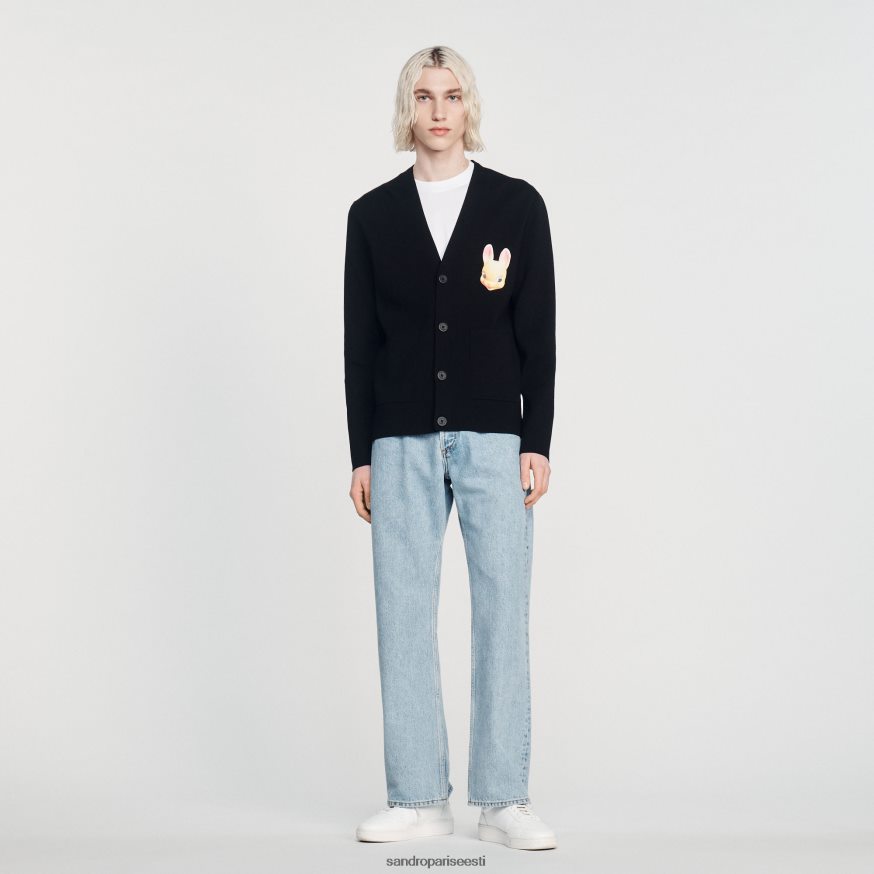 Sandro Paris kehakate mehed jänku kardigan BN4RF797 must