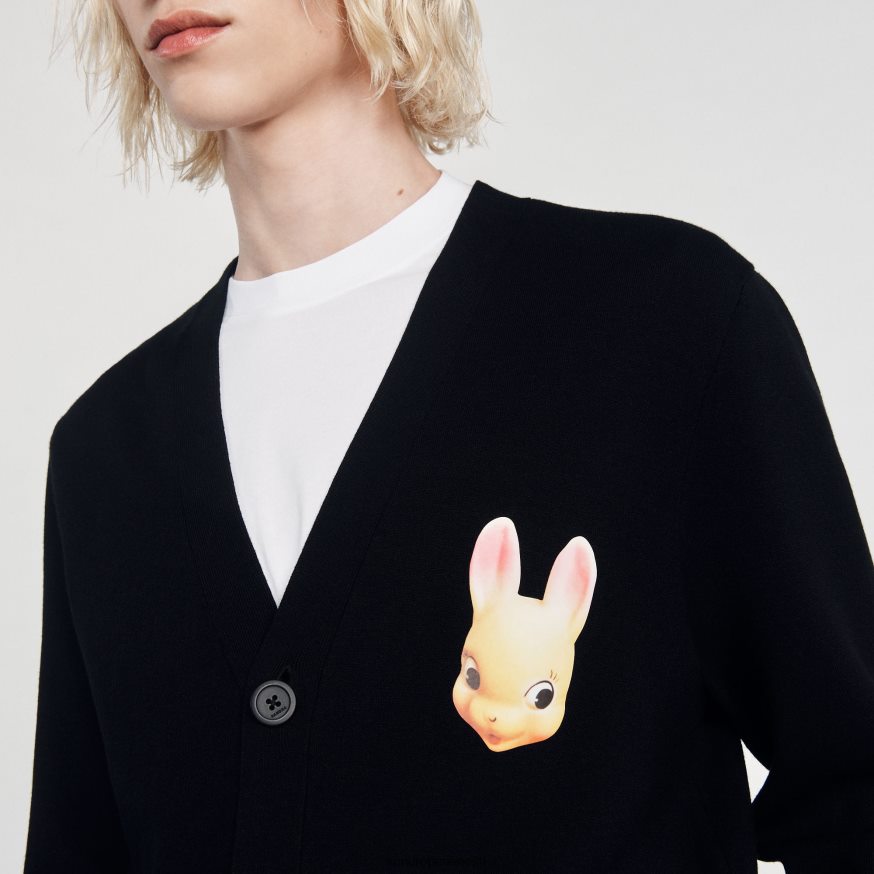 Sandro Paris kehakate mehed jänku kardigan BN4RF797 must