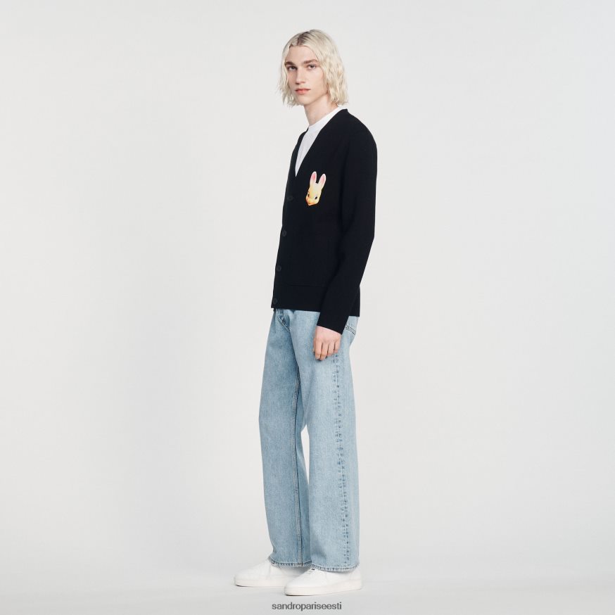 Sandro Paris kehakate mehed jänku kardigan BN4RF797 must