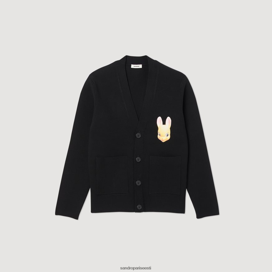 Sandro Paris kehakate mehed jänku kardigan BN4RF797 must