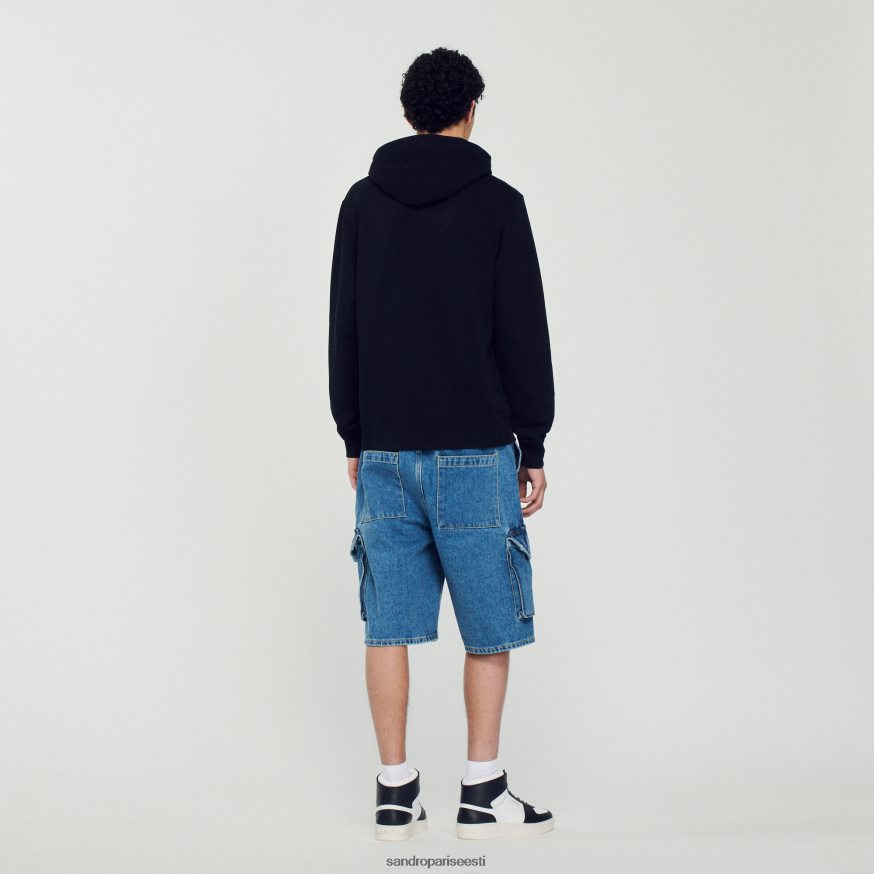 Sandro Paris kehakate mehed küüliku mustriga kapuuts BN4RF731 must