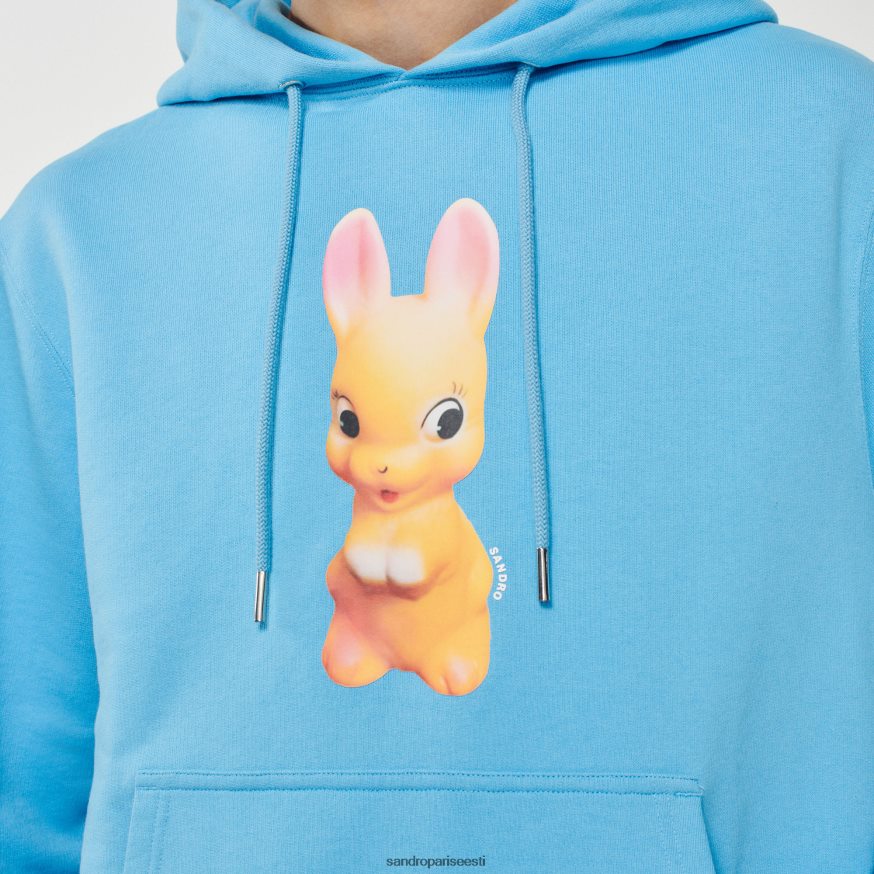 Sandro Paris kehakate mehed küüliku mustriga kapuuts BN4RF800 helesinine