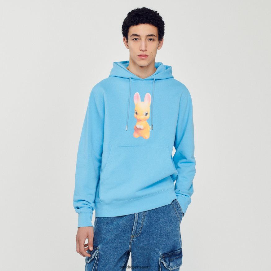 Sandro Paris kehakate mehed küüliku mustriga kapuuts BN4RF800 helesinine