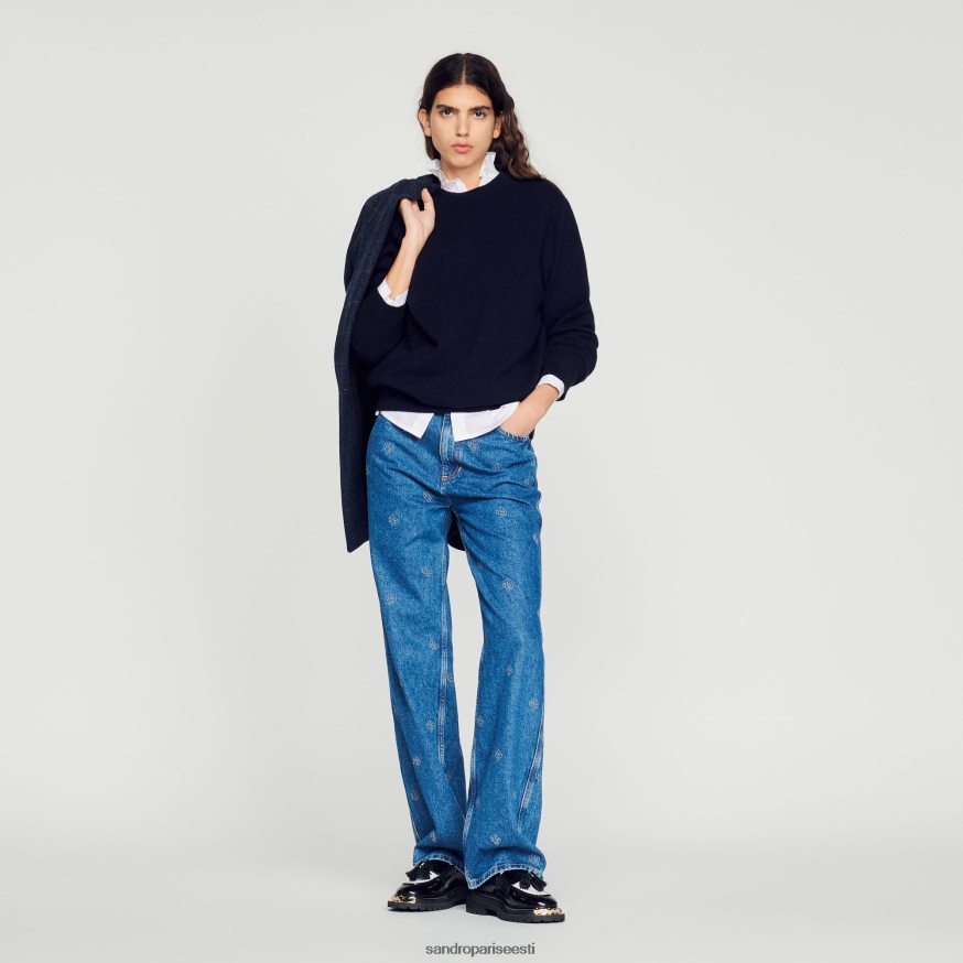 Sandro Paris kehakate mehed kašmiir kampsun BN4RF658 tume merevägi