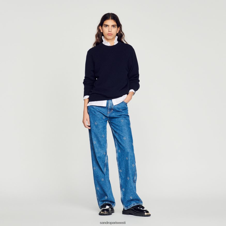 Sandro Paris kehakate mehed kašmiir kampsun BN4RF658 tume merevägi