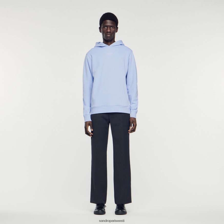 Sandro Paris kehakate mehed kapuutsiga kummist logoga dressipluus BN4RF736 üks värv