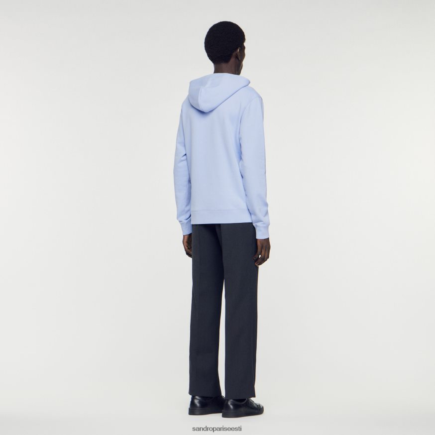 Sandro Paris kehakate mehed kapuutsiga kummist logoga dressipluus BN4RF736 üks värv