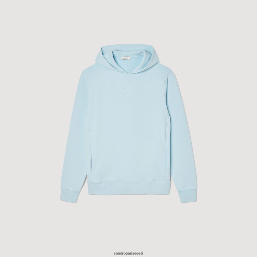 Sandro Paris kehakate mehed kapuutsiga kummist logoga dressipluus BN4RF738 üks värv