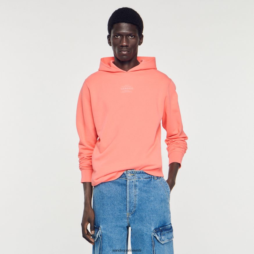 Sandro Paris kehakate mehed kapuutsiga kummist logoga dressipluus BN4RF790 üks värv