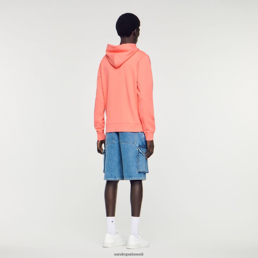 Sandro Paris kehakate mehed kapuutsiga kummist logoga dressipluus BN4RF790 üks värv