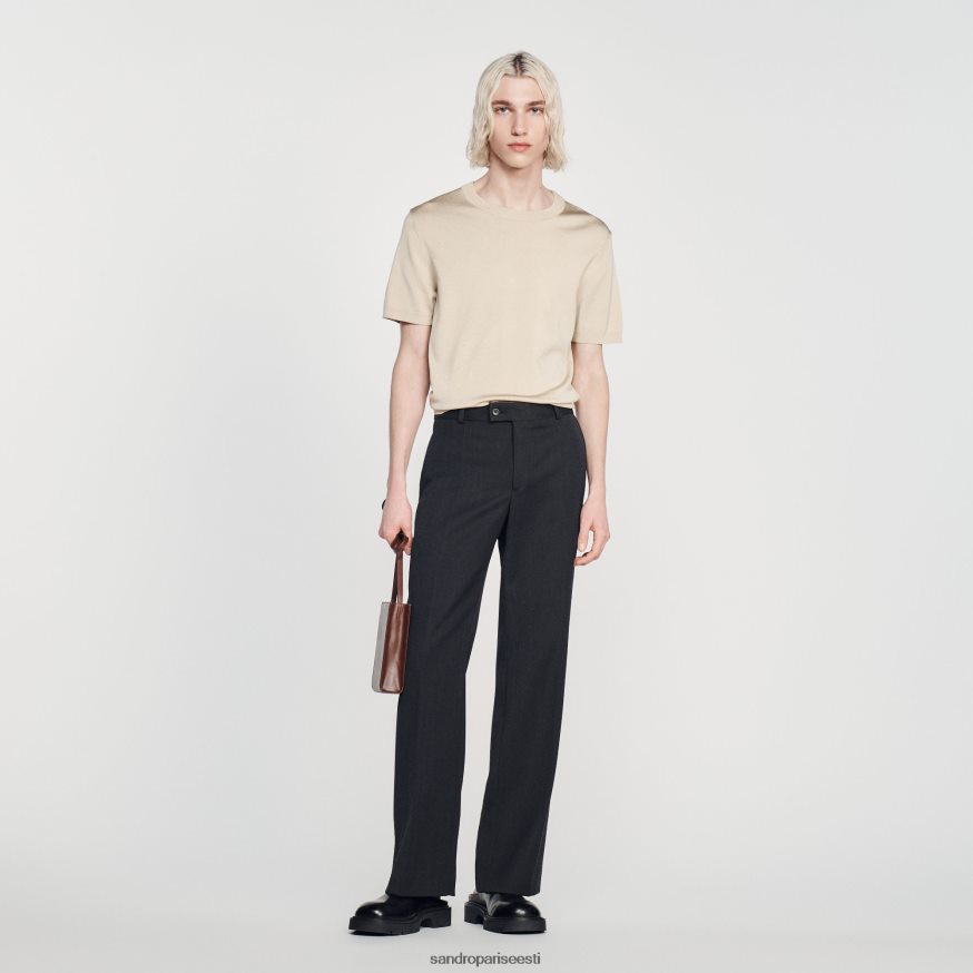 Sandro Paris kehakate mehed kootud t-särk BN4RF718 beež