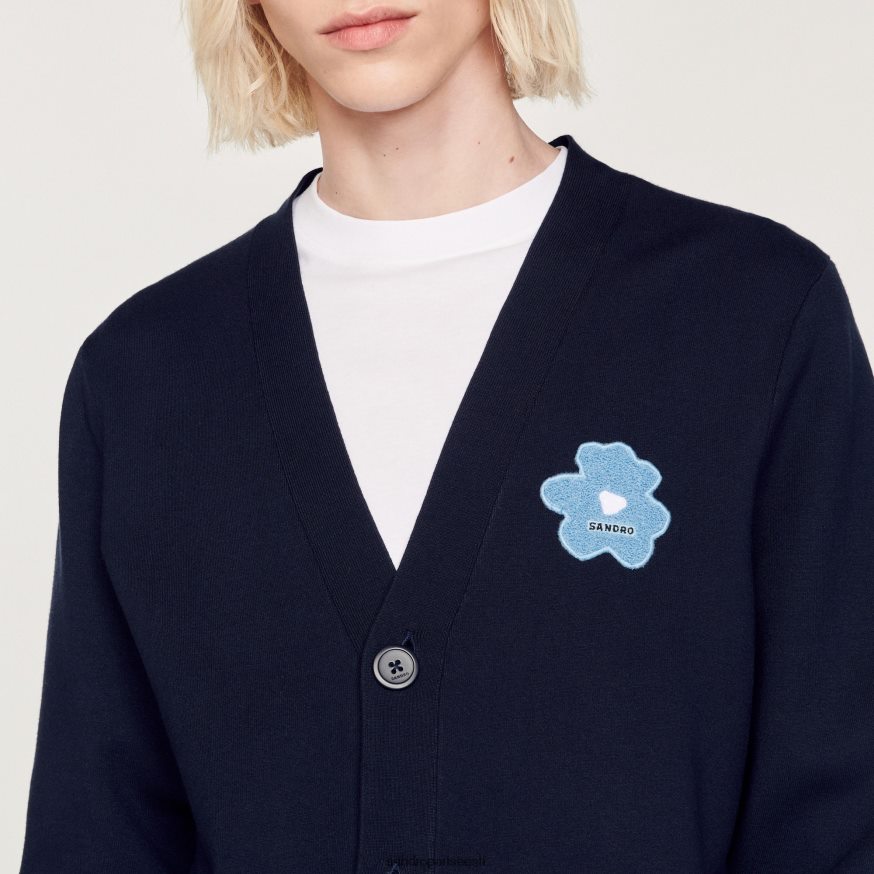 Sandro Paris kehakate mehed lillelapiga kardigan BN4RF732 mereväe sinine